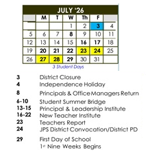 District School Academic Calendar for Davis Magnet School for July 2026
