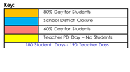 District School Academic Calendar Legend for Davis Magnet School