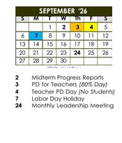 District School Academic Calendar for Davis Magnet School for September 2026
