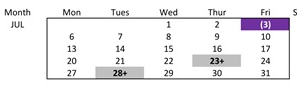 District School Academic Calendar for Anthony (susan B.) Elementary for July 2026