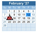 District School Academic Calendar for Jefferson County High School for February 2027