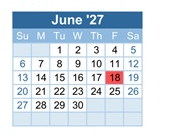 District School Academic Calendar for Jefferson County High School for June 2027