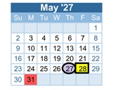 District School Academic Calendar for Jefferson County High School for May 2027