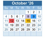 District School Academic Calendar for Jefferson County High School for October 2026