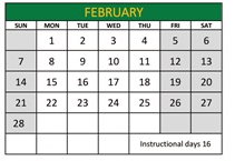 District School Academic Calendar for Jemez Valley Elem for February 2027