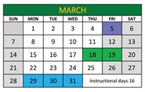 District School Academic Calendar for Jemez Valley Elem for March 2027