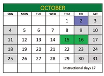 District School Academic Calendar for Jemez Valley Elem for October 2026