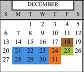 District School Academic Calendar for Glen Avon Elementary for December 2026