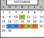 District School Academic Calendar for Glen Avon Elementary for November 2026