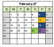 District School Academic Calendar for Stocker Elementary for February 2027
