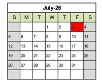 District School Academic Calendar for Stocker Elementary for July 2026