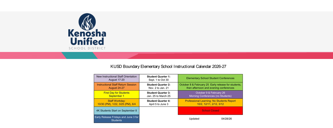 District School Academic Calendar Key for Stocker Elementary