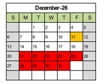 District School Academic Calendar for Tremper High for December 2026