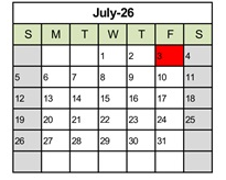 District School Academic Calendar for Tremper High for July 2026
