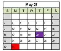 District School Academic Calendar for Tremper High for May 2027