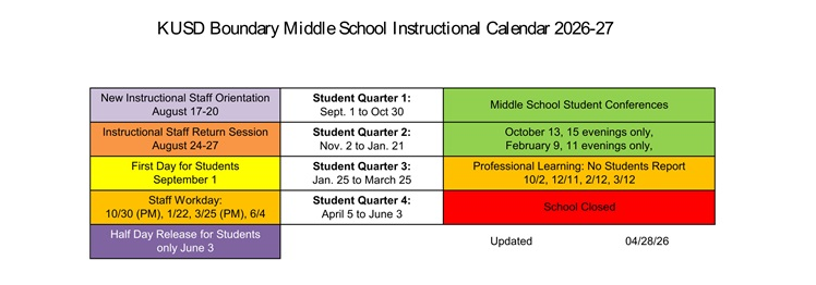District School Academic Calendar Key for Lance Middle
