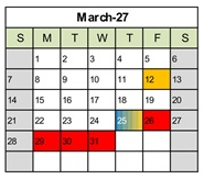 District School Academic Calendar for Lance Middle for March 2027
