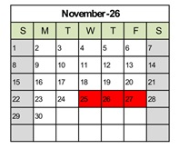 District School Academic Calendar for Lance Middle for November 2026