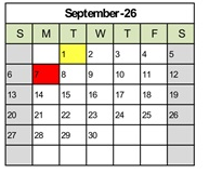 District School Academic Calendar for Lance Middle for September 2026
