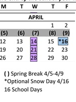 District School Academic Calendar for Carriage Crest Elementary School for April 2027