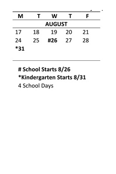 District School Academic Calendar for Carriage Crest Elementary School for August 2026