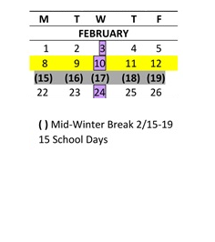 District School Academic Calendar for Carriage Crest Elementary School for February 2027