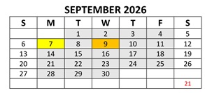 District School Academic Calendar for Thomas Miller Elementary Sch for September 2026