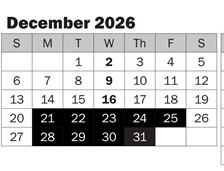 District School Academic Calendar for Emily Dickinson Elementary for December 2026
