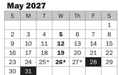 District School Academic Calendar for Emily Dickinson Elementary for May 2027
