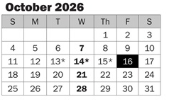 District School Academic Calendar for Emily Dickinson Elementary for October 2026