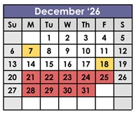 District School Academic Calendar for Lakeside Farms Elementary for December 2026