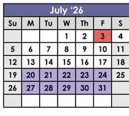 District School Academic Calendar for Lakeside Farms Elementary for July 2026