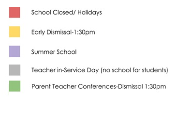 District School Academic Calendar Legend for Lakeside Farms Elementary