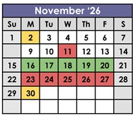 District School Academic Calendar for Lakeside Farms Elementary for November 2026