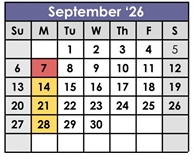 District School Academic Calendar for Lakeside Farms Elementary for September 2026