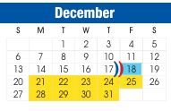 District School Academic Calendar for Bowie Elementary for December 2026