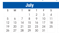 District School Academic Calendar for Bowie Elementary for July 2026