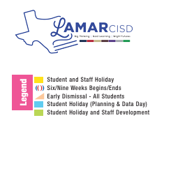 District School Academic Calendar Legend for Bowie Elementary