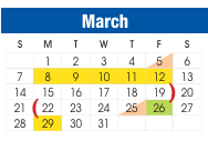 District School Academic Calendar for Bowie Elementary for March 2027