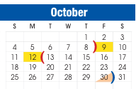 District School Academic Calendar for Bowie Elementary for October 2026