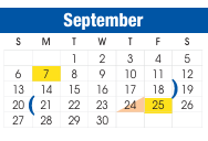 District School Academic Calendar for Bowie Elementary for September 2026