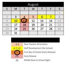 District School Academic Calendar for Endeavour Middle for August 2026