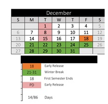 District School Academic Calendar for Endeavour Middle for December 2026