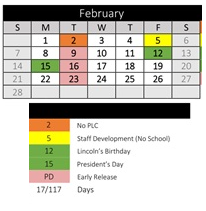 District School Academic Calendar for Endeavour Middle for February 2027