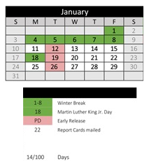 District School Academic Calendar for Endeavour Middle for January 2027