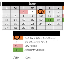 District School Academic Calendar for Endeavour Middle for June 2027
