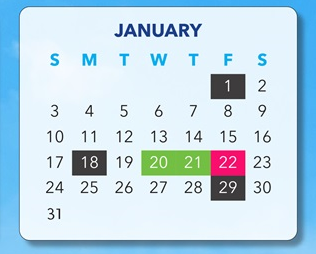 District School Academic Calendar for Lyons School for January 2027