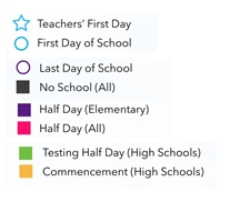 District School Academic Calendar Legend for Lyons School