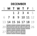 District School Academic Calendar for Anderson Elementary for December 2026