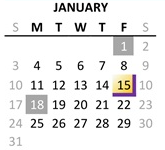 District School Academic Calendar for Anderson Elementary for January 2027